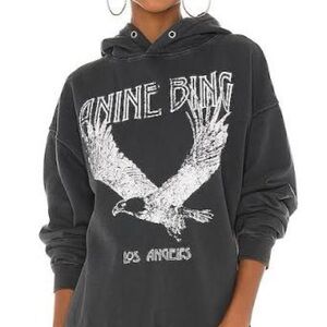 Anine Bing Harvey Hoodie with White Eagle Graphic